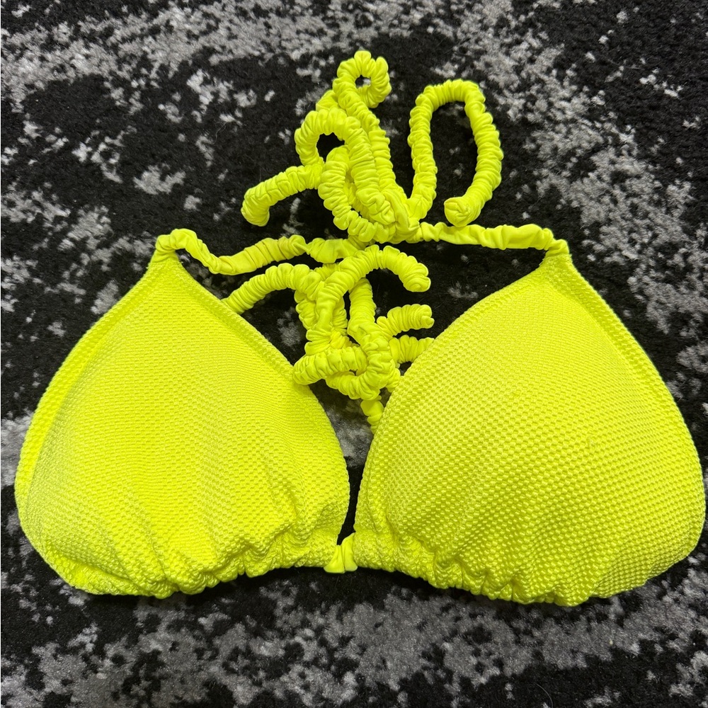 Aerie Neon Yellow Triangle Bikini Top